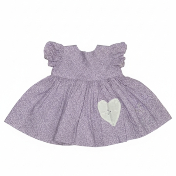 Vintage Handmade Chatty Cathy Doll Dress Purple Heart - Picture 1 of 7